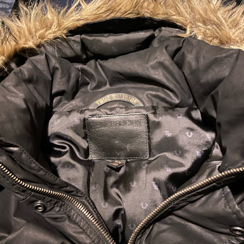 True Religion Black Parka M